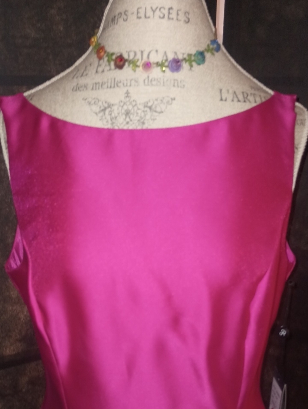 Adrianna Papell Hot Pink Sleeveless Midi Dress - Picture 3 of 5